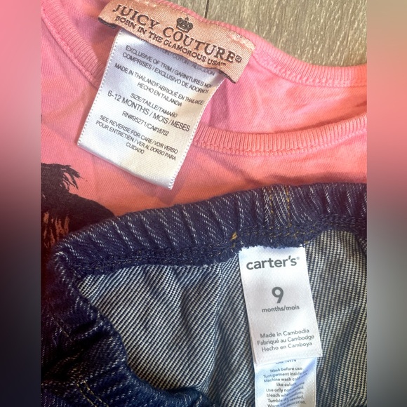 🍂6-12 Months /9MONTH GIRLS PANTS BUNDLE! LEGGINGS/SWEATPANTS/JEGGINGS/TEE JUICY - Picture 5 of 12